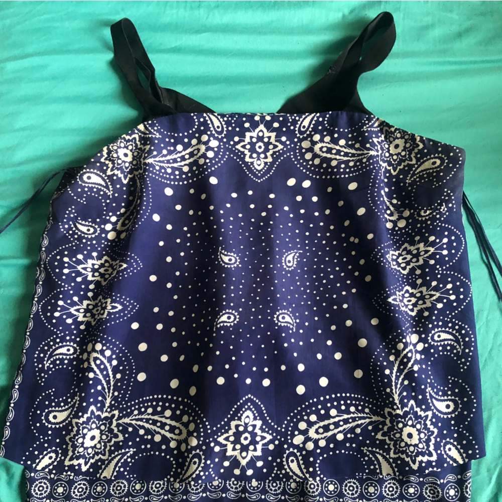 NAF NAF Blue and White Top